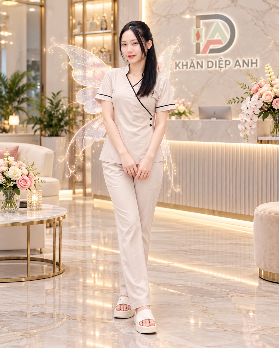 Đồng phục Áo cài lệch cổ V