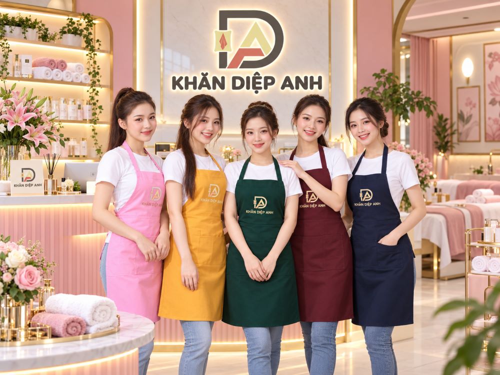 Tạp dề dùng trong nhà Viện thẩm mỹ, Spa, Nail