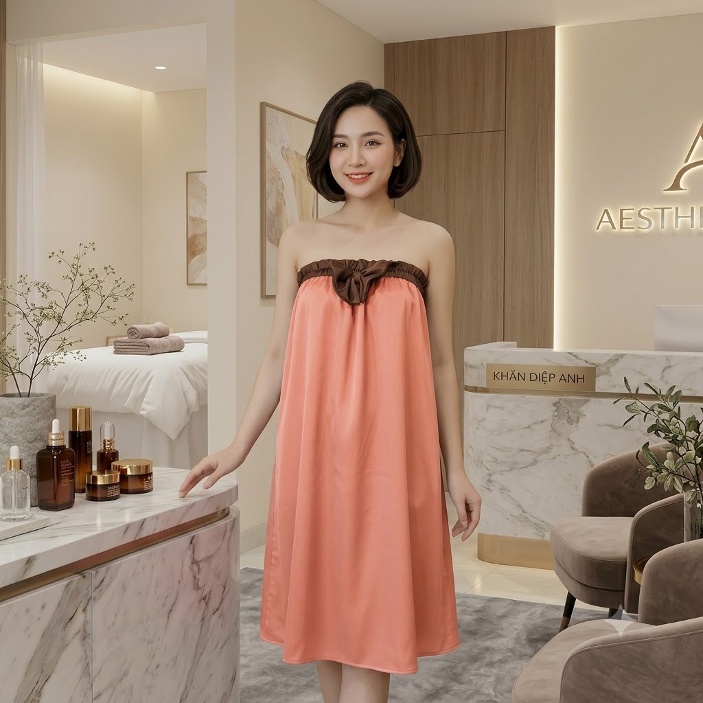 Váy quây lụa Hồng Ngọc